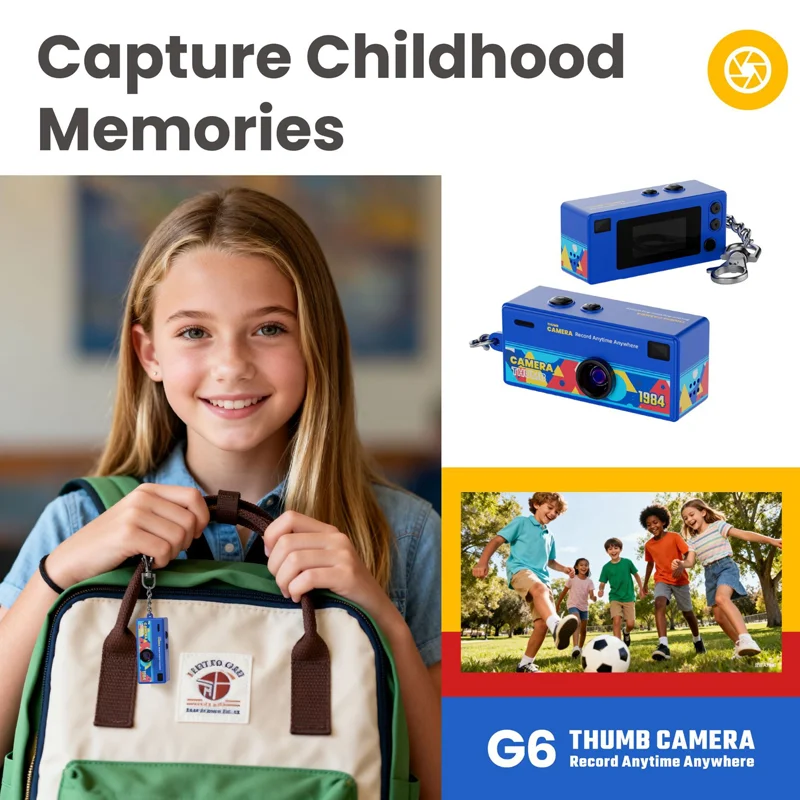 Mini Telecamera G6, Videocamera Tascabile per Studenti, Action Cam per Sport all'Aperto per Bambini, Videocamera Portatile per Foto e Video - immagine 4