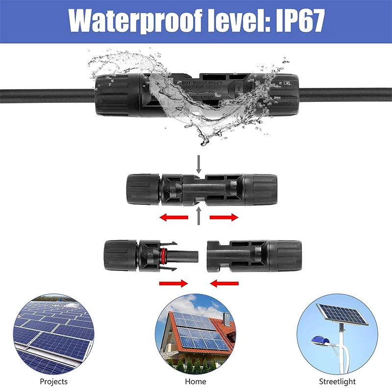 PV Plug DC 1000V 30A Connector Kit 10/20/40/100/200PCS For Photovoltaic PV/MC Cables 2.5/4/6mm &sup2; Plug For Solar Panel Components electrical wire connectors