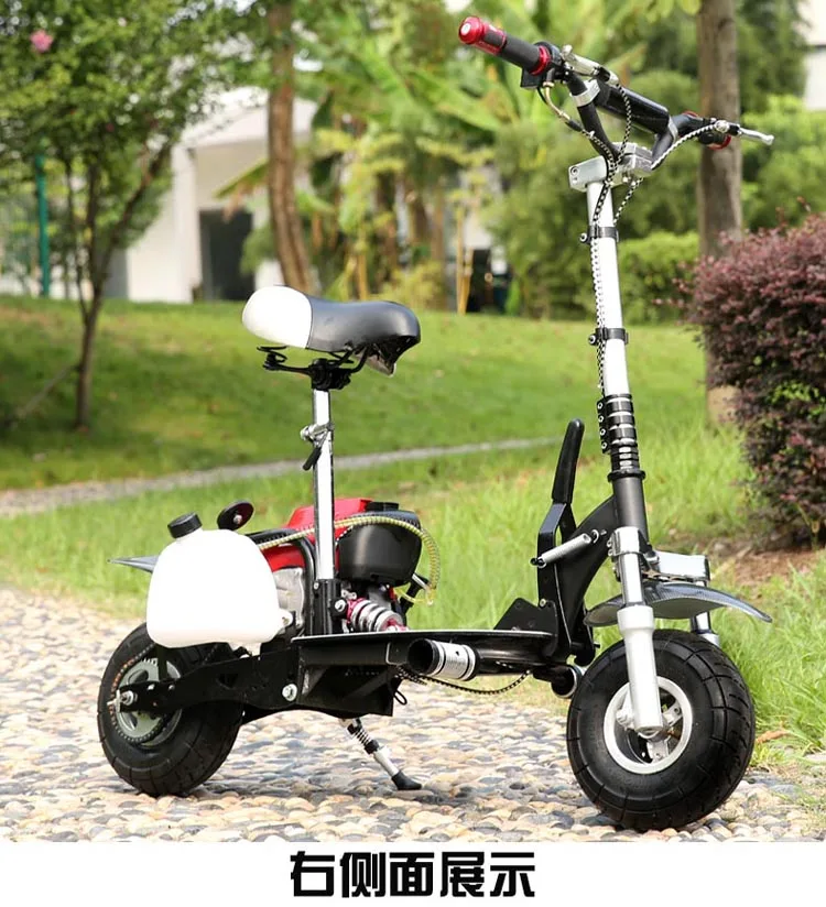 Four-stroke 49CC Electric Scooter Foldable High-strength Steel Plate Seamless Tube Steel Hand-pull Start Engine Gas Scooters