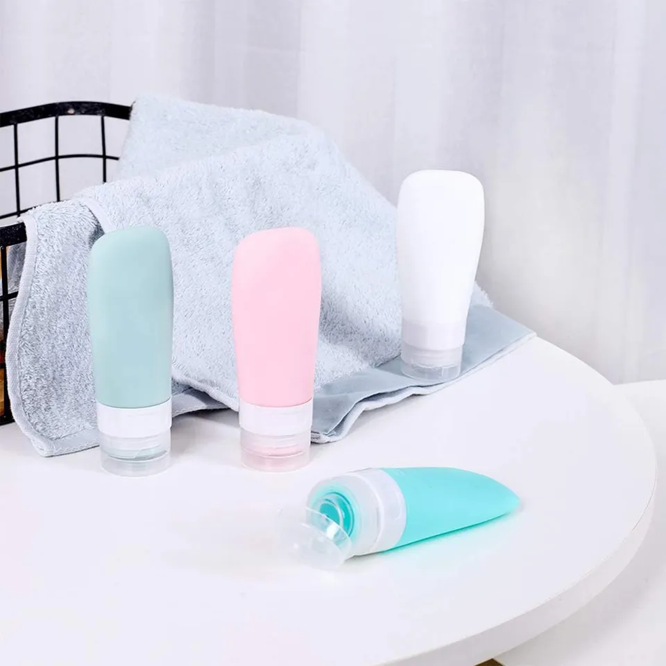 Toureal 14 Pezz Bottigliette da Viaggio Set per Aereo (Max.100ml), Boccette Contenitori Liquidi per Cosmetici - Kit de Porta Flaconi (Trasparente