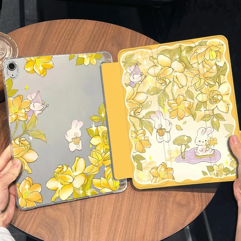 Yellow Floral Tablet Case Cover