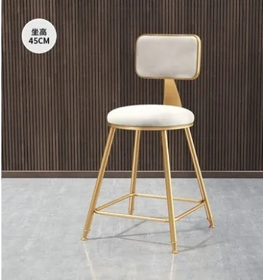 Velour Fabric Dining Chair Luxury Shower Camping Kitchen High Bar Chair High Kitchen Stool Cadeiras De Jantar Designer Furniture 45cm