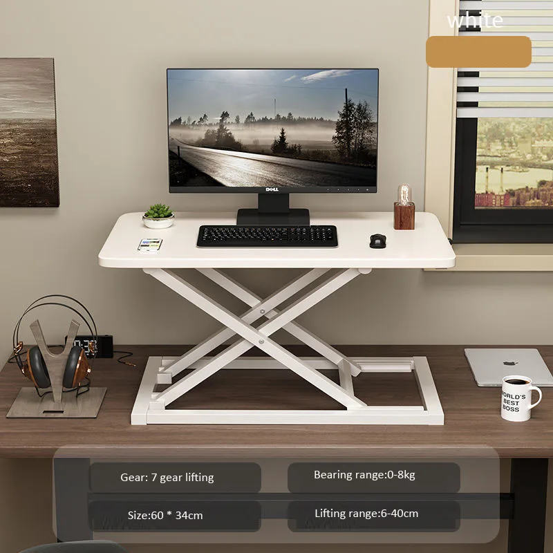 Standing office desk, adjustable work table, computer desk, elevated desktop, laptop household folding stand
