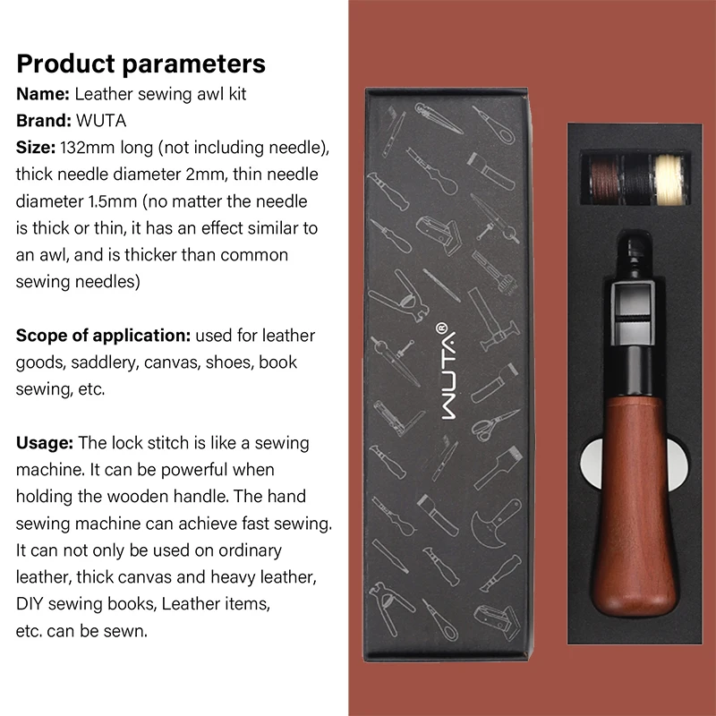 مجموعة أدوات خياطة الجلود الجديدة عالية الجودة، مث...