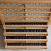 Vintage Wooden Drawer Cabinet Multi-Layer Classification Storage Box Fabric-Covered Organizer Drawer A4 Paper Stamp Organize Box 5