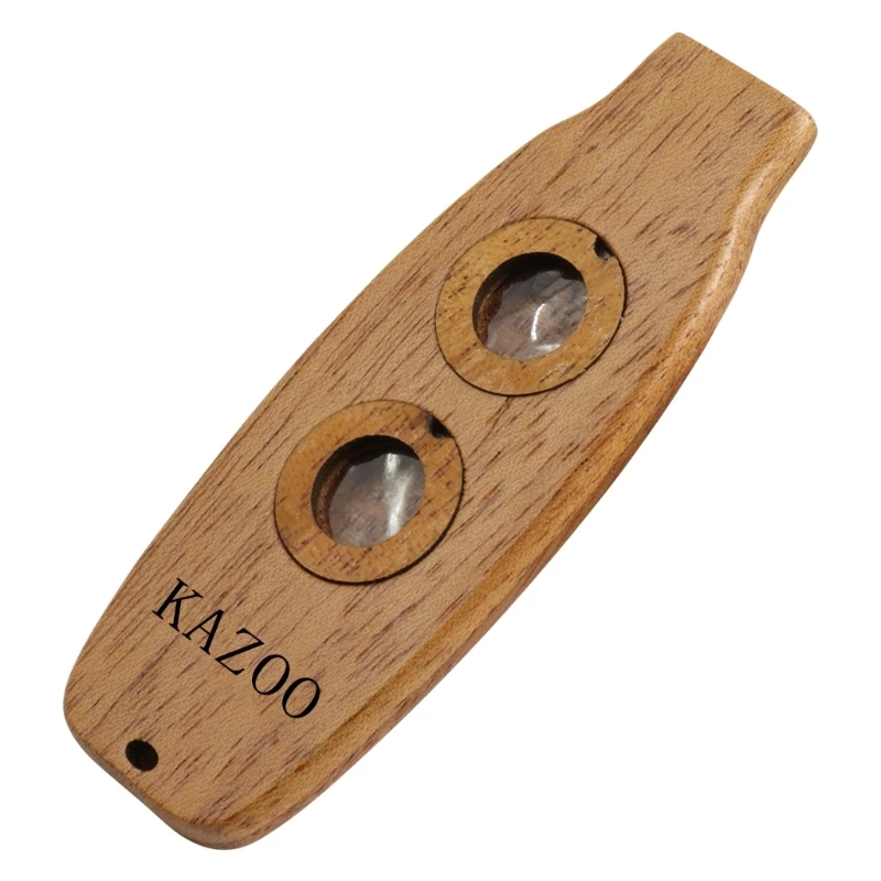 Wooden Kazoos Portable Wooden Small Kazoo Double Hole Double Membrane Accompaniment