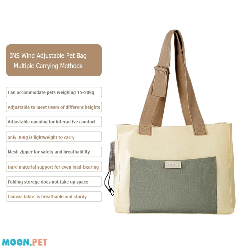 Pet Bag Out INS Portable Cat Bag One Shoulder Warm Canvas Portable Dog Small Dog Exposed Cat