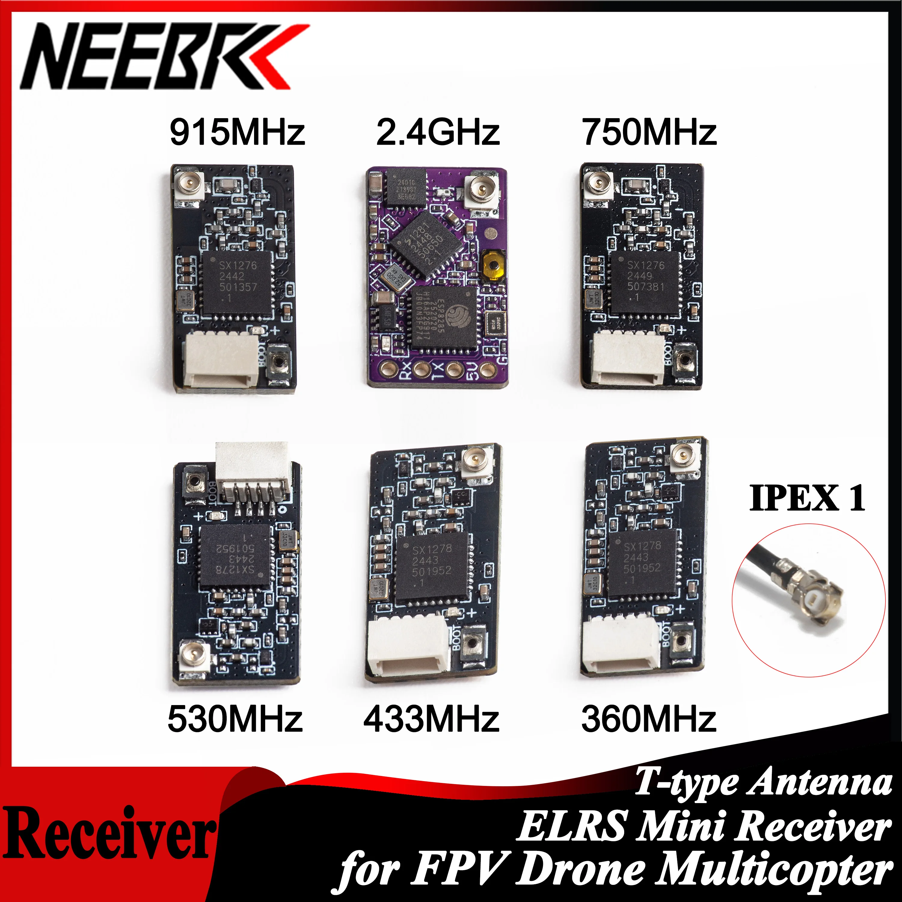 Récepteur ELRS FPV 2.4GHz/915MHz/433MHz pour Drone RC
