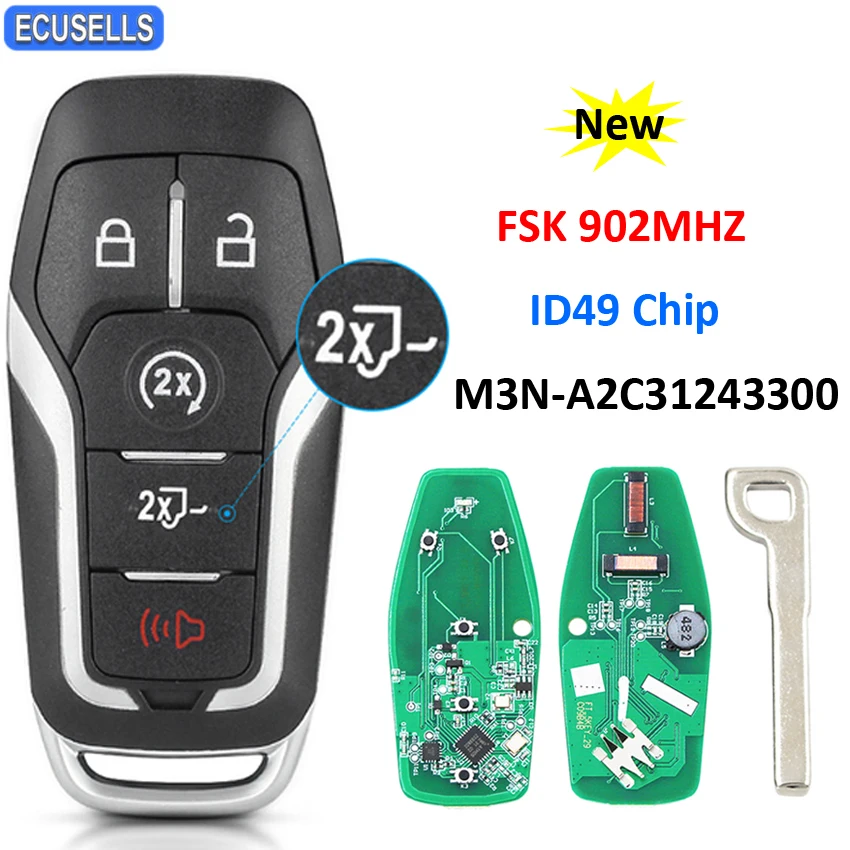 Remote Car Key FSK 902Mhz ID49 Chip M3N-A2C31243300 For Ford Fusion Explorer Edge Mustang 2013-2017 Promixity Smart Card (SUV) | Автомобили