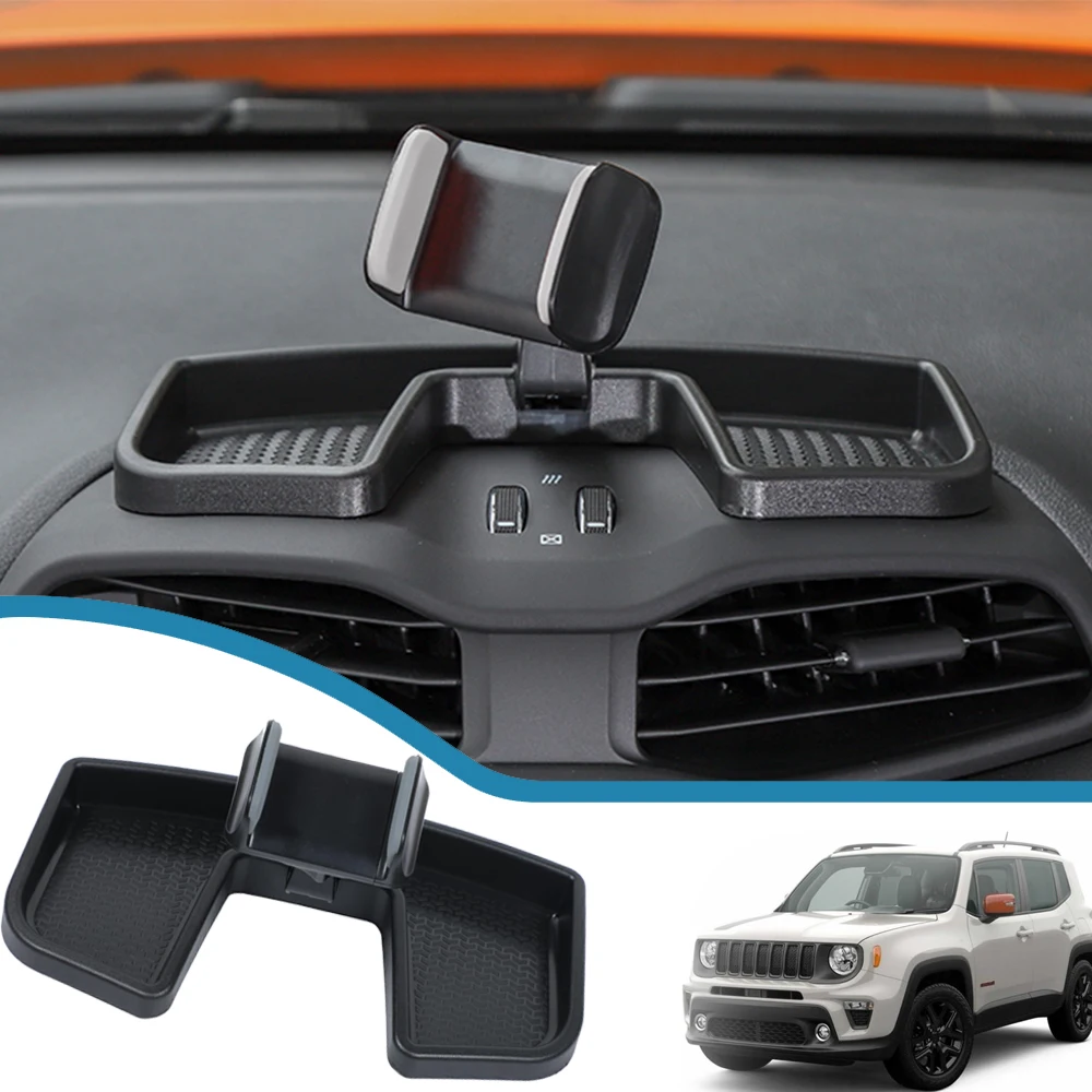 

Cell Mobile Phone Holder for Jeep Renegade 2016-2022 Car GPS Bracket Dash Mount Stand Storage Box Organizer Interior Accessories