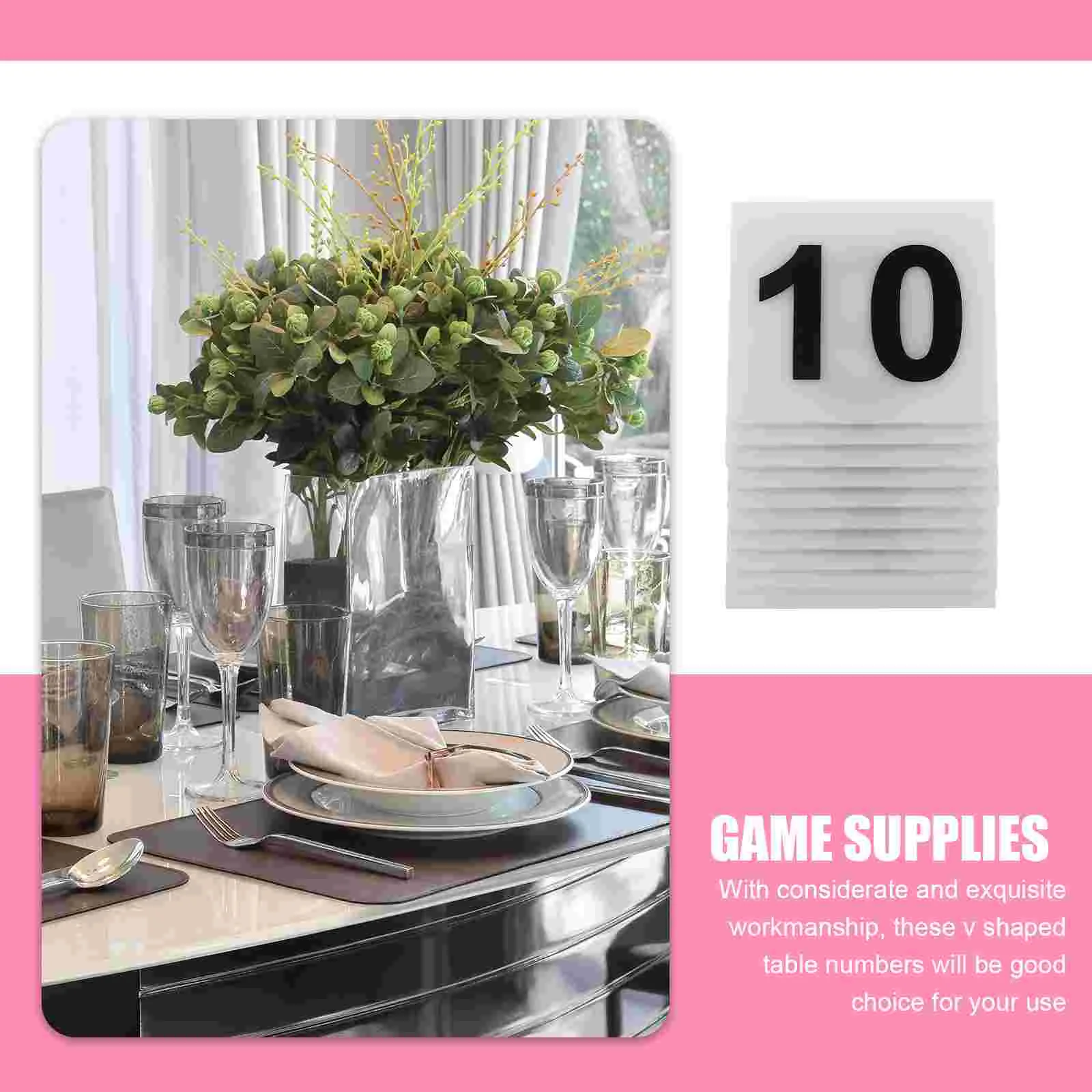 10 Pcs Table Numbers Signs Acrylic Number Marker Reusable Evidence Marker Restaurant Table Numbers Scene Markers Place Cards