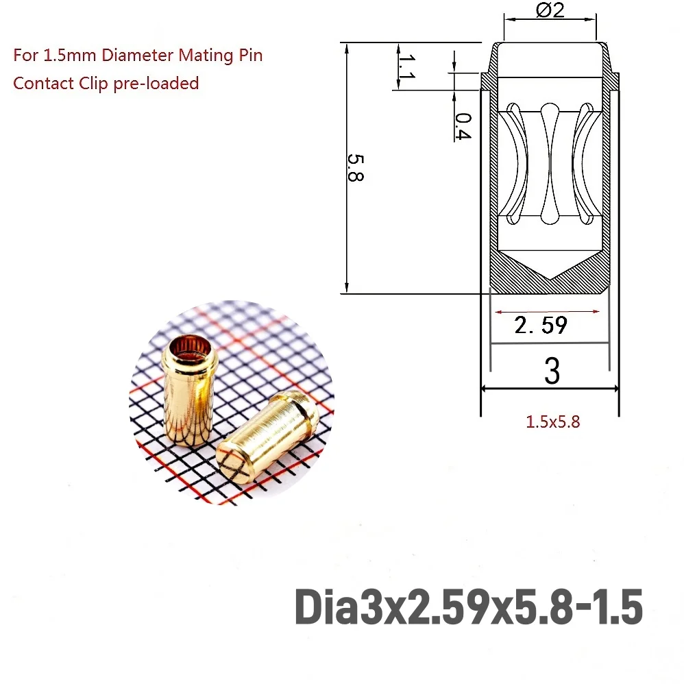 5-teilige Leiterplatten-Löt buchsen buchse Kontakt clip vor installierte Buchse für Anschluss durchmesser 0,5 1,0 0, 5 1,5mm Steck press passung – Detail 7