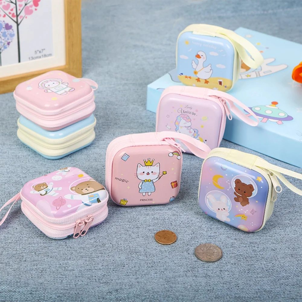 Korea Zero Wallet Children's Coin Bag Creative Cartoon Coin Purse Kids Coin Pouch Mini Purse Earphone Data Cable Key Storage Bag