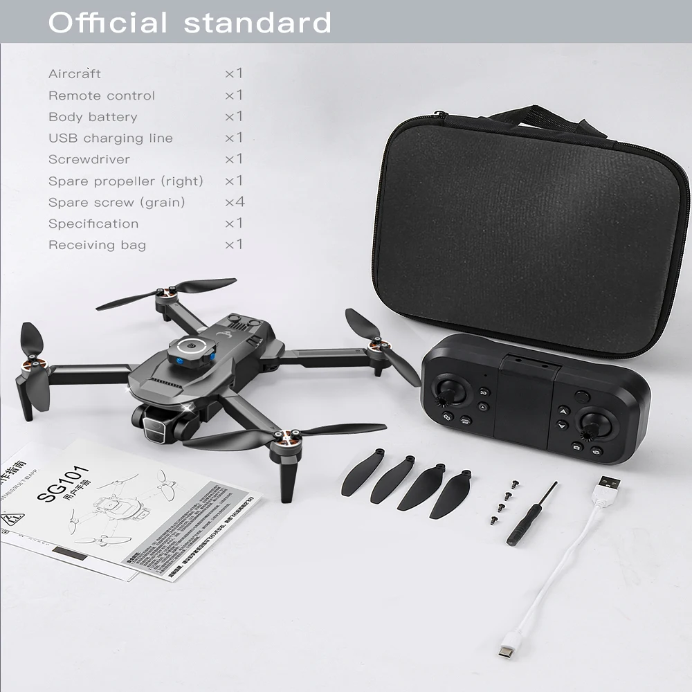 SG101MAX 4K HD Dual Camera Brushless Foldable 4WD 360° Infrared Obstacle Avoidance Optical Flow Drone 6