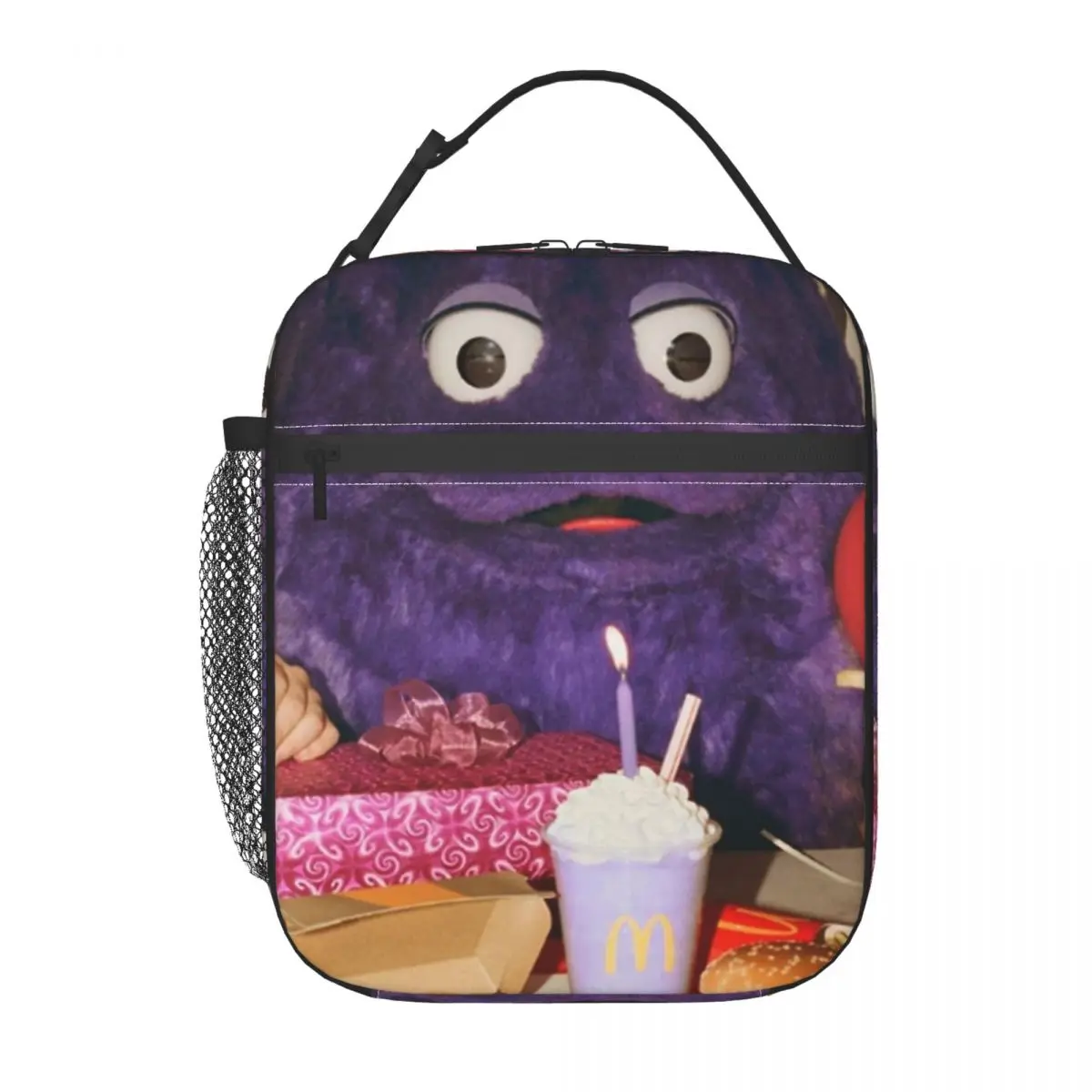 Creepiest Grimace Birthday Insulated Lunch Bags High Capacity Reusable Cooler Bag Tote Lunch Box College Outdoor Food Bag