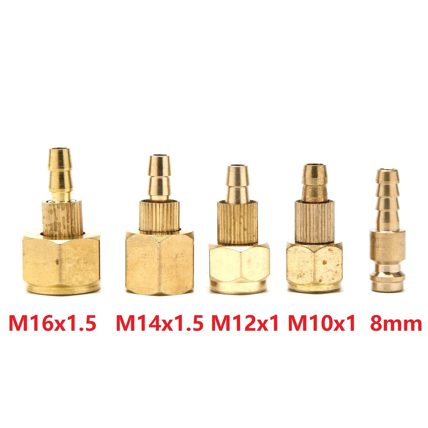 M16 M14 M12 M10 M16x1.5 M14x1.5 M12x1.0 M10x1.0 Gas Water Quick Fitting Hose Connector Brass Nut TIG Welding Torch Accessory