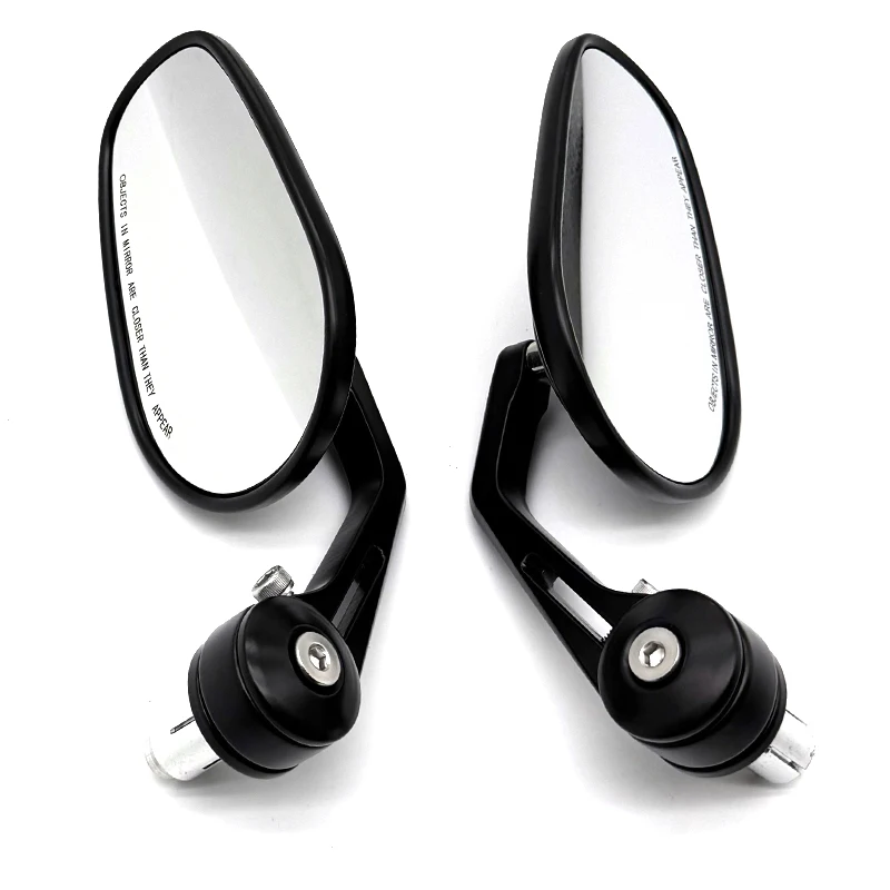 Retro Black Motorcycle Rearview Mirrors for Cafe Racers and Scooters