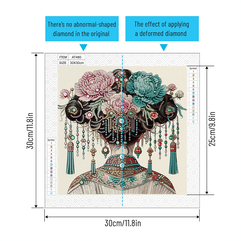 5D DIY Partial Special Shaped Drill Diamond Painting Kit The Virgin Mary Abstract Decor 30x30cm 2PCS for Holiday Party Favors
