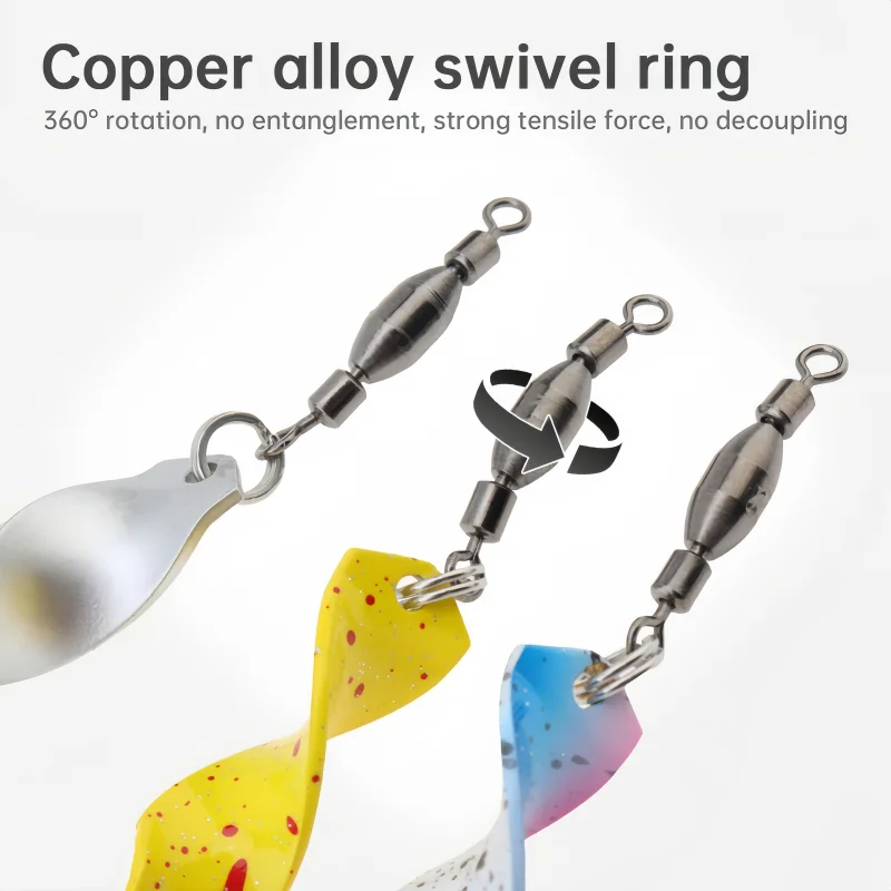 Fishing Spinner Lures Metal Spinnerbaits with Feather Hook 5/10 Pack