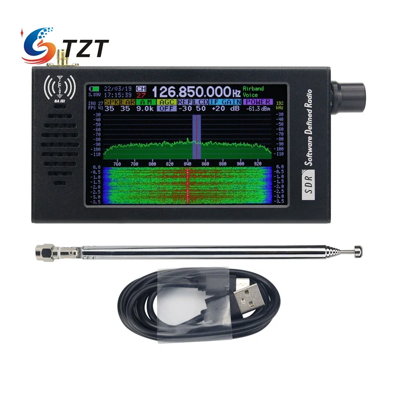 

TZT Software Defined Radio SDR Radio Receiver DSP Digital Demodulation CW/AM/SSB/FM/WFM w/ 4.3" IPS LCD