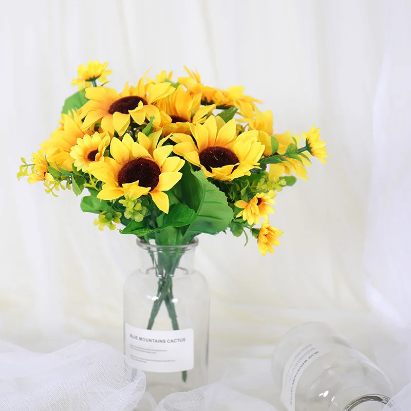 Vibrant Artificial Sunflower Bouquet – 13 Head Arrangement