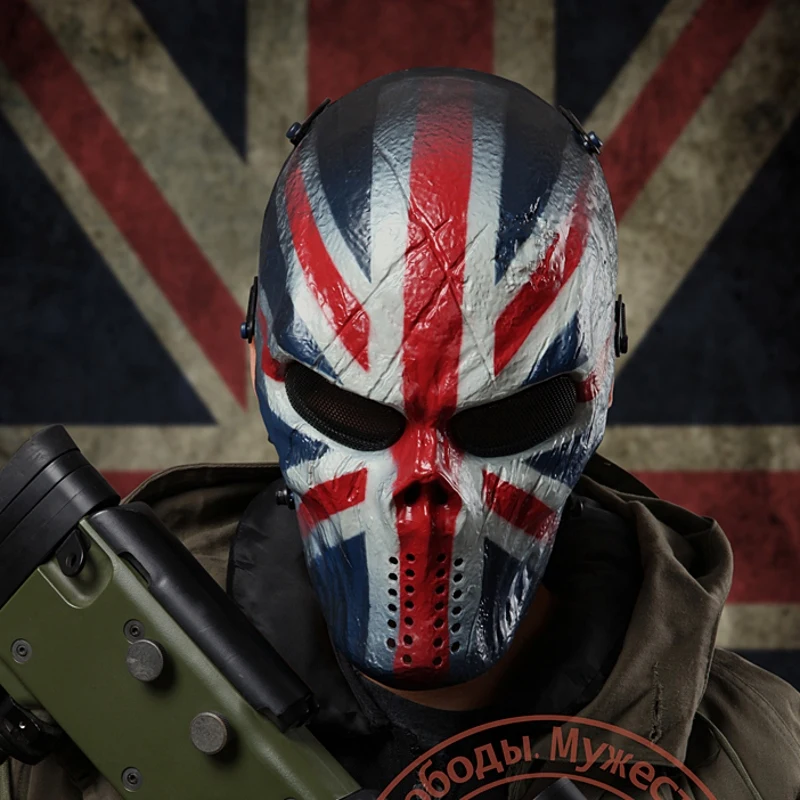 British Knight Airsoft Paintball Skull Full Face Protection Mask Per Outdoor Wargame Tactical Gear Cs War