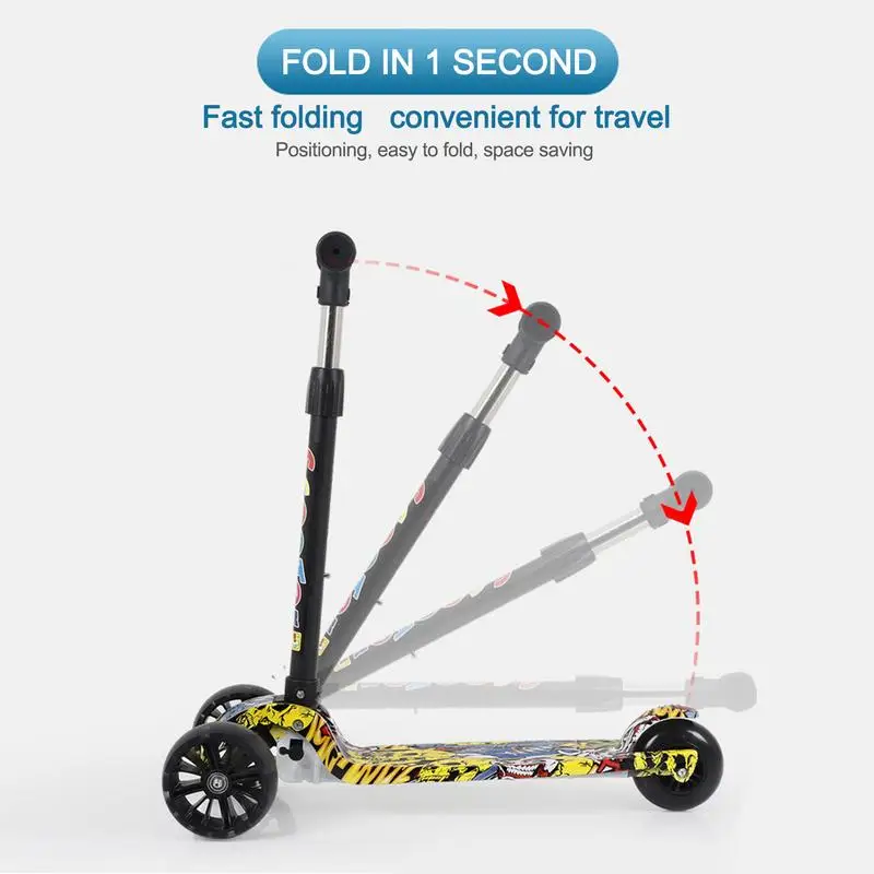 Children Scooter Children's Scooter 3 Wheel Scooter Adjustable steel Flash Wheels Kick for 3-12 Year Foldable Kids Sport Toy