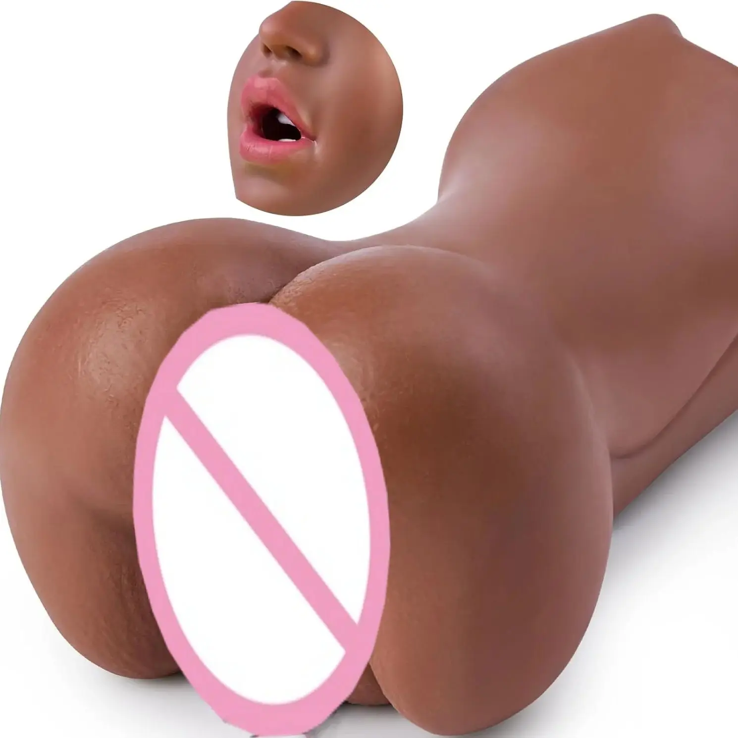 3-in-1 Male Masturbator - Deep Throat + Artificial Real Pussy + Realistic Rubber Vagina, Oral Blowjob Toy 18+