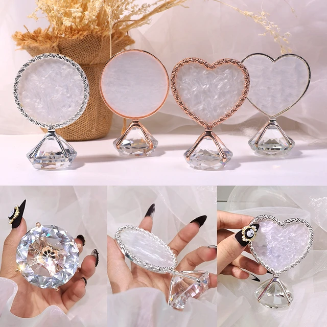 Resin Nail Art Palette Nail Mixing Palette Polish Color Mixing Plate Golden  Edge Nail Holder Display Board Heart Shape Cosmetic Mixing Tools