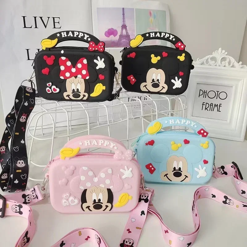 

Миниатюрные Сумки Disney с Микки Маусом и Минни для девочек, милая мультяшная сумка через плечо, Сумочка для женщин, дамские подарки