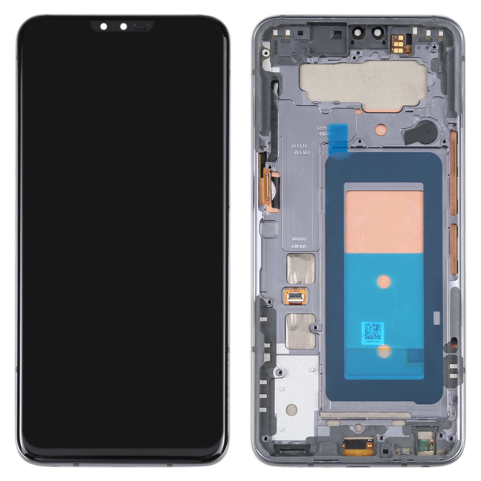 LCD Touch Screen Digitizer Full Assembly Frame for LG V50 ThinQ 5G LM-V500 LM-V500N Mobile Phone LCD Display Replacement Parts