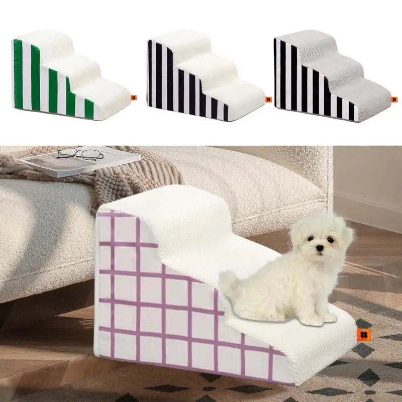 

Dog Stairs High Bed Climbing Wide Couch Steps High Density Foam Cat Bed Stairs Detachable Sturdy Dog Cat Ladder pet supplies