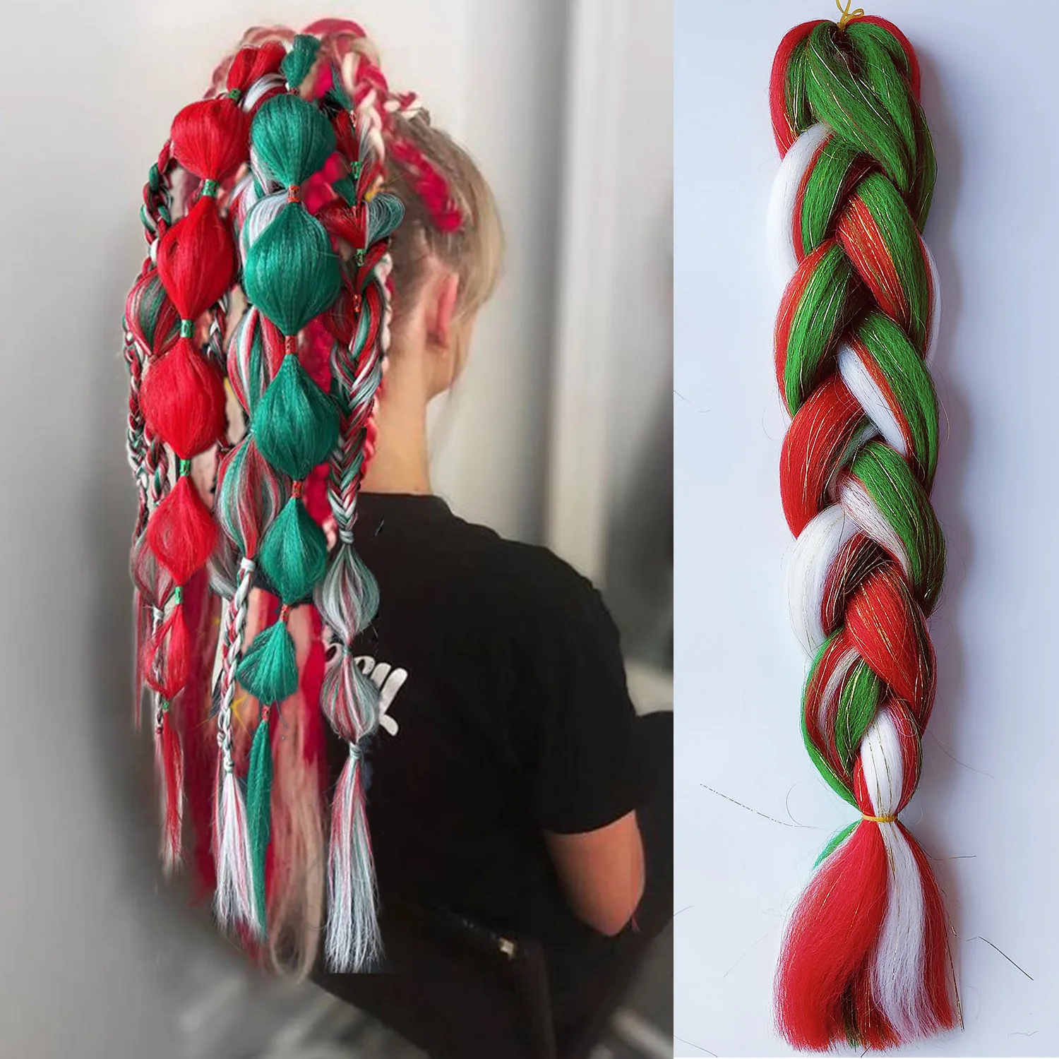 Ombre Festival Rave Hair Extensions in Purple, Pink, and White Tones