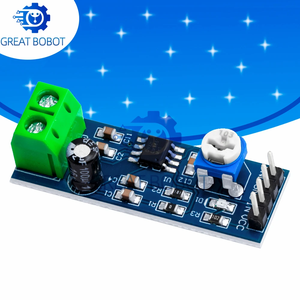 Lot 5PCS Module Amplificateur Audio LM386 200 Times 5V-12V Avec Résistance Réglable