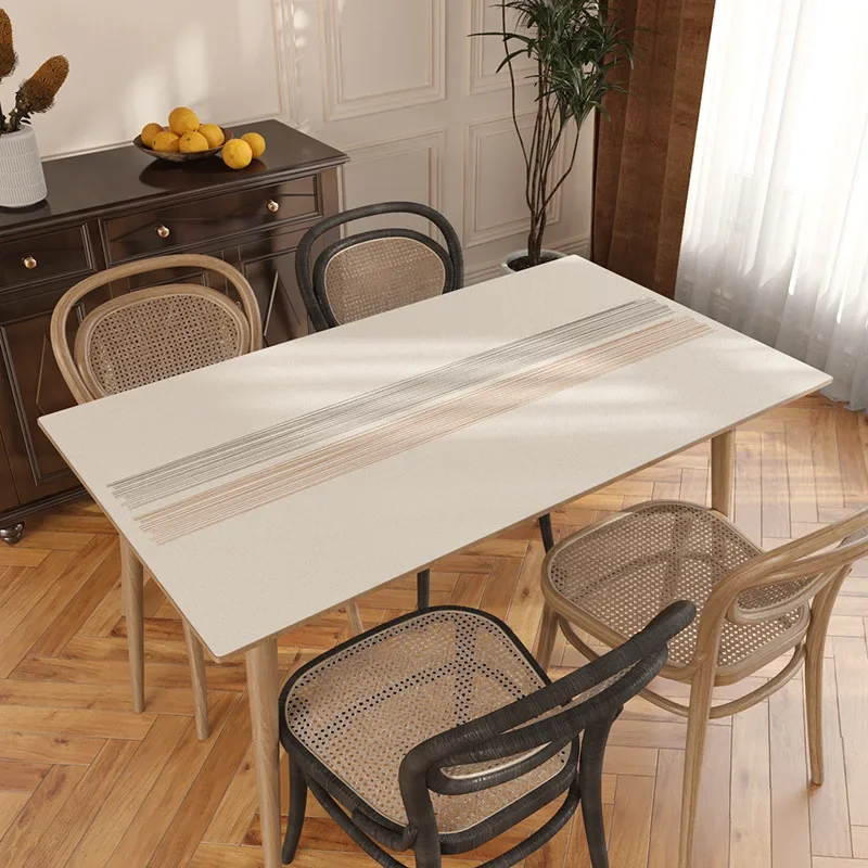 

ZXC061 PVC Imported dining table cloth with oil proof, waterproof, light luxury and high-end feel, rectangular tablecloth with