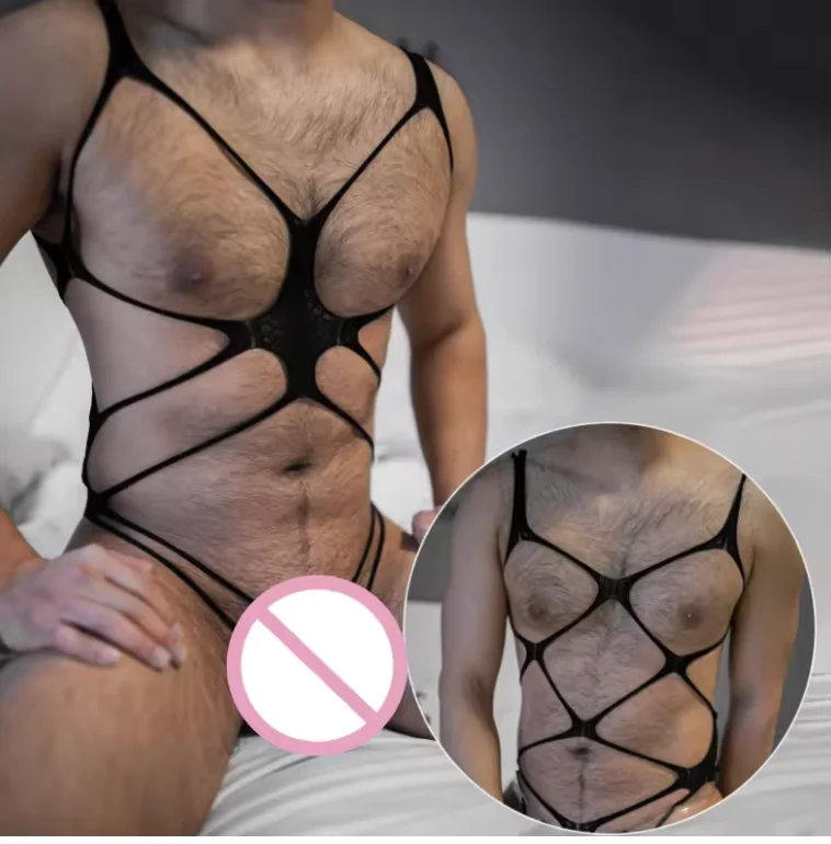 Night Men Wear Sexy Bodysuits Men's Fishnet Breathable Underwear Male Elastic Stretch Sleepwear Husband Erotic Apparel