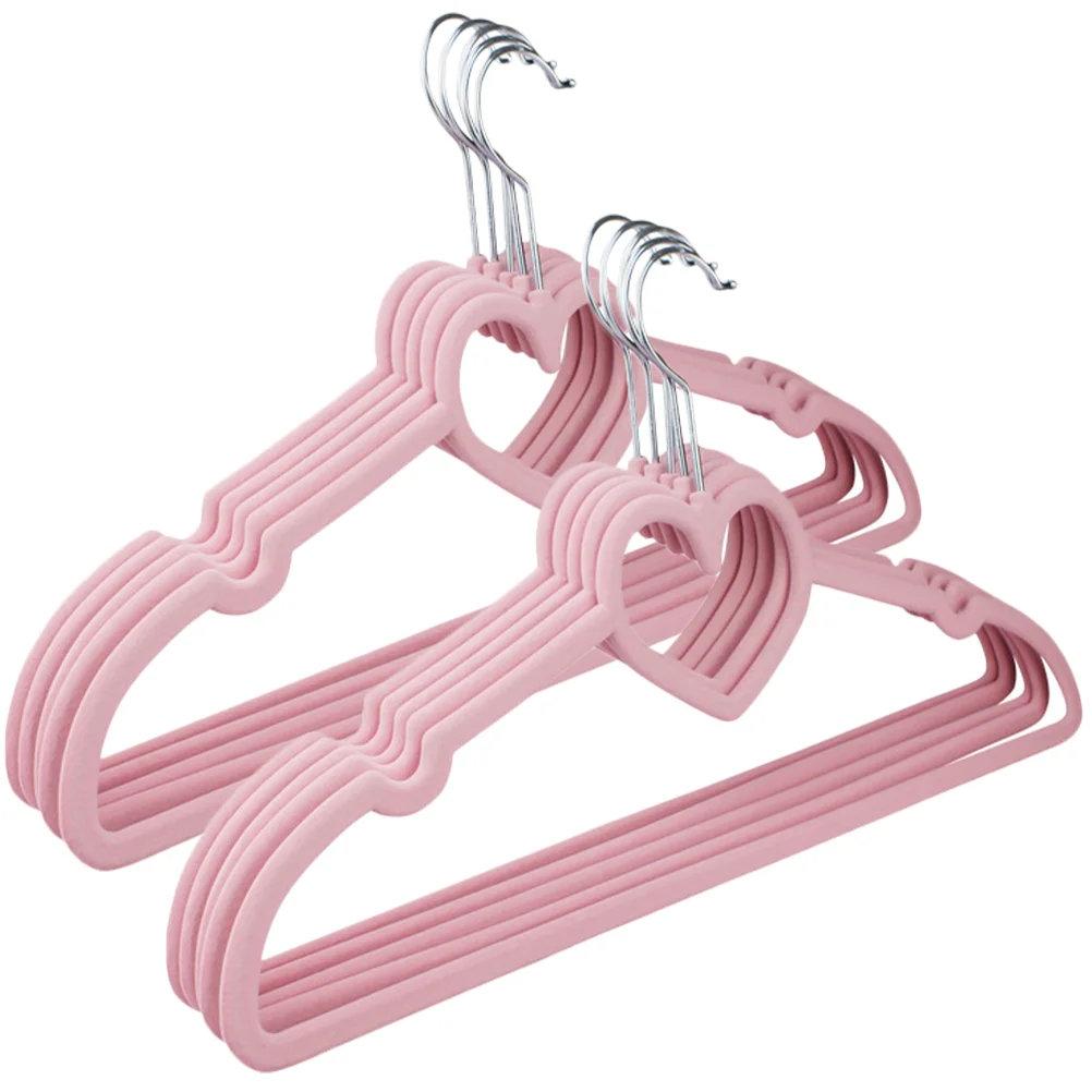 

10 pcs Heart Shaped Plastic Hangers Clothes Hangers with 360 Degree Swivel Hook Coat Hangers