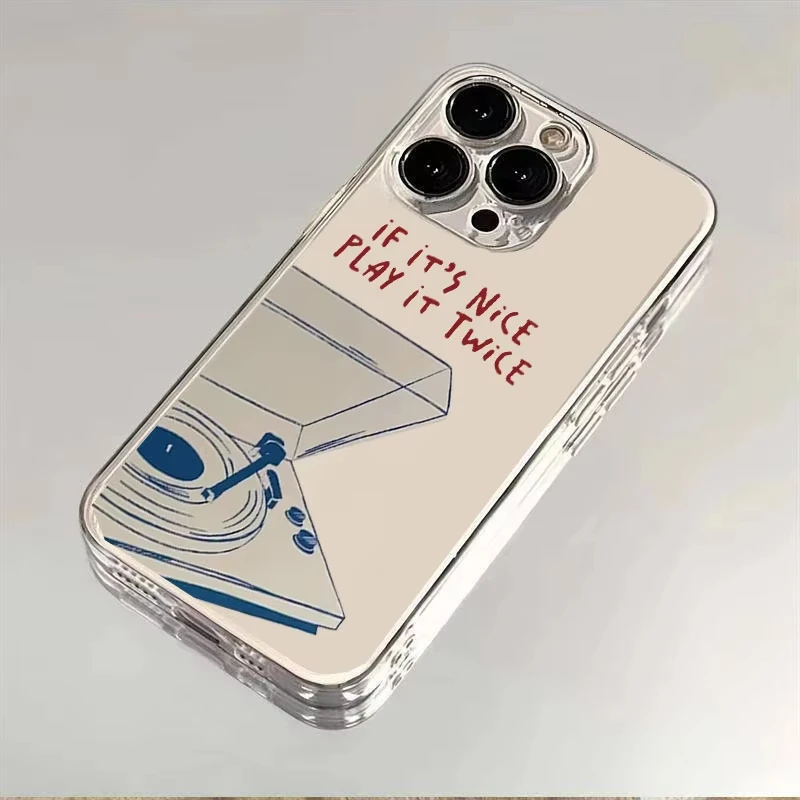 Retro Modern Music Double Play Shockproof Phone Case Cover