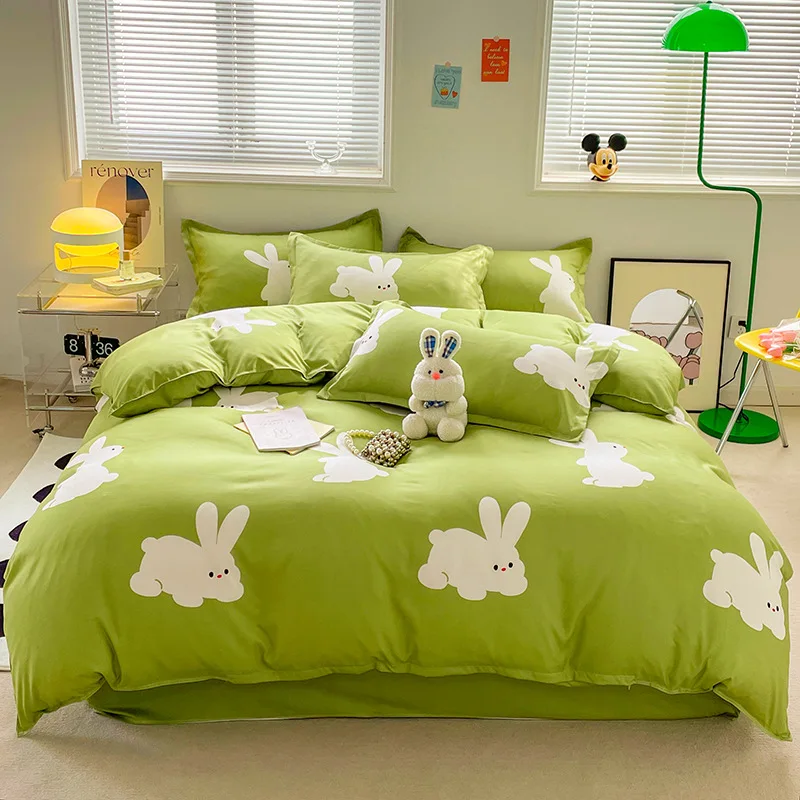 thumbnail image 1 of Juego de ropa de cama con dibujos animados para hombre y mujer, funda de edredón y funda de almohada, tamaño Queen y King, 1 of 1