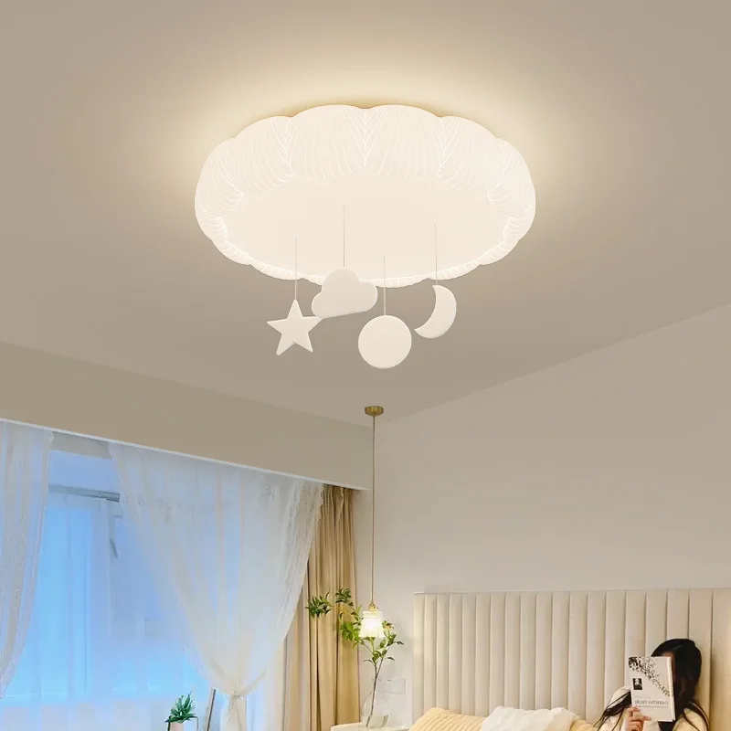 

Modern Warm Romantic Children's Room Ceiling Lamps LED Baby Room Girl Boy Bedroom Ceiling Lights Shell Cloud Star Pendant Decor