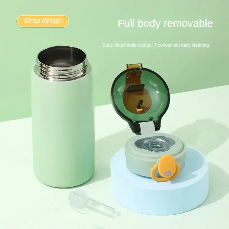 Portable Kids Thermos Mug With Straw Stainless Steel Cartoon Vacuum Flasks Children Cute Thermal Water Bottle Tumbler Thermocup water bottle thermal mug stainless steel thermos bottle thermal water bottle stainless steel water bottle stainless steel thermos cup stainless steel thermal container