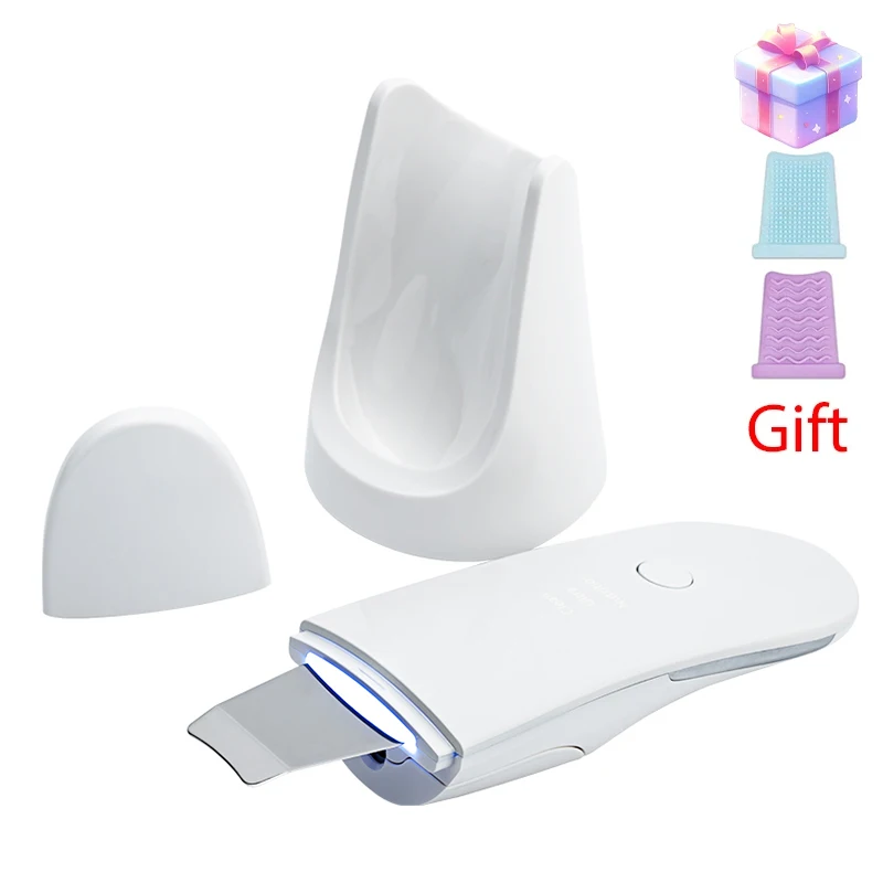 Ultrasonic Skin Scrubber Vibration Face Spatula Blackhead Remover Shovel Clean Cavitation Peeling Facial Lifting Skin Care LESEN