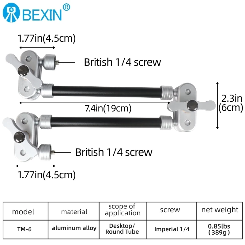 BEXIN Versatile Magic Arm with Super Clip Bracket for Smartphones, Tablets, and More