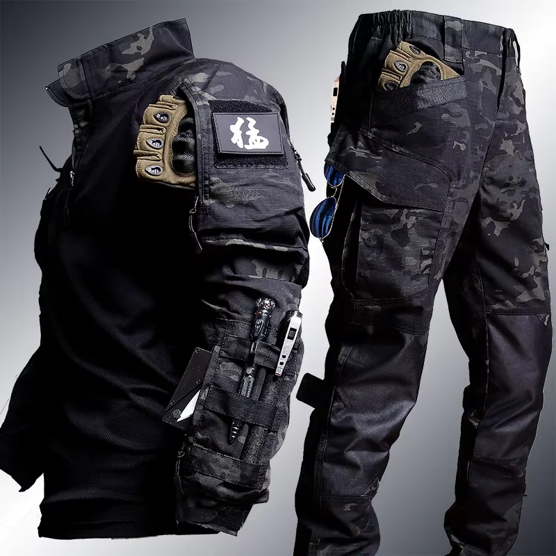 Tactical Uniform Airsoft Clothes Training Suits Camo Workwear Hunting Shirts Cargo Pant Paintball Sets Hiking Pant Men Windproof 6