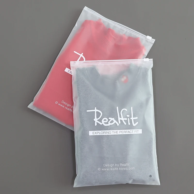 Design EVA PVC Zip Bags Clear Poly Bags With and Matte White Packaging Clothes Zip Lock Plastic