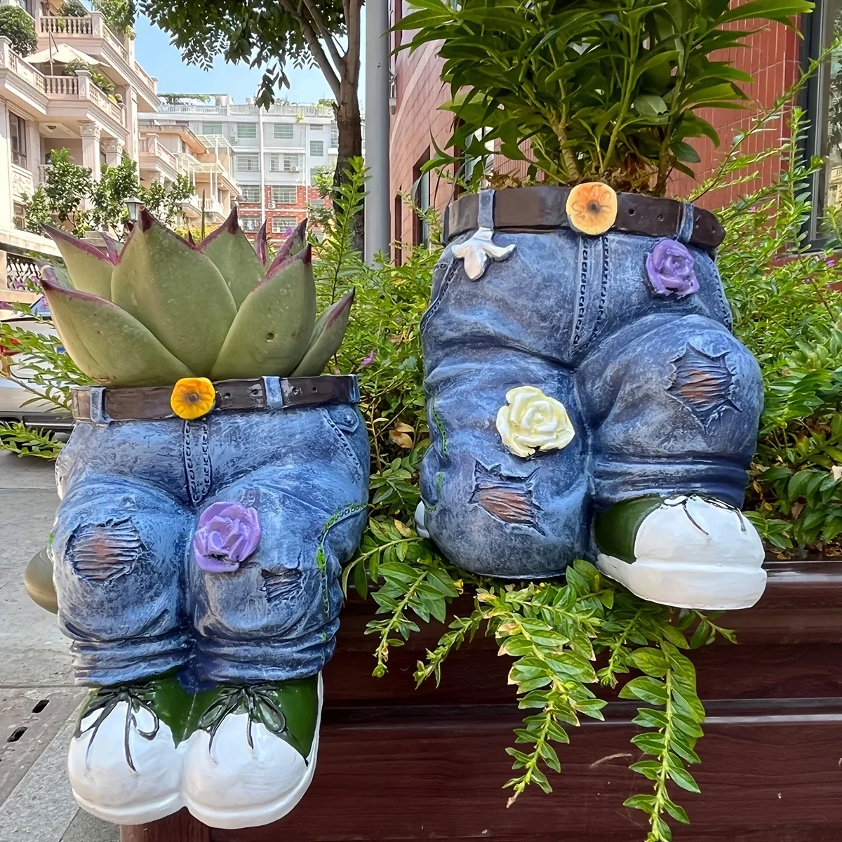 

Gardening animals flowerpots creative cute small jeans fleshy plants potted garden balcony decorations