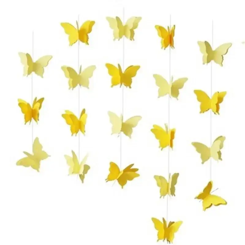 Papier-Schmetterlingskranz zum Aufhängen, Hochzeits- und Geburtstagsdekoration, DIY-Schmetterlingsbanner, Babyparty-Zubehör, 1 Schnur – Detail 22