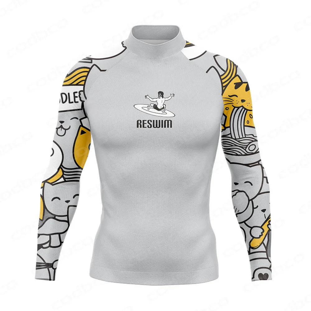 Men's Rash Guard Surfing Diving Swimwear Long Sleeve Surf Suit Swimming T-shirts Swimsuit Beach UV Protection Clothes Rashguard