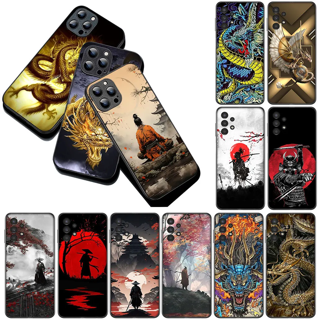 Samurai Skeleton & Dragon Phone Cover Case