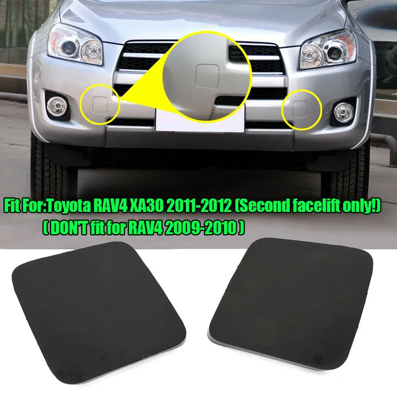 2pcs Car Front Bumper Tow Hook Covers Bumper Tow Hook Eye Cover Caps Black Exterior Accessories